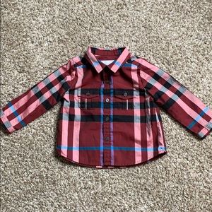 Burberry checked long sleeve button down.